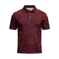 thumbnail image 4 of Men's Golf Polo Shirts Paint Splatter Print Short Sleeve Moisture Wicking Tees Summer Casual Performance Sports T Shirts, XL, 4 of 5