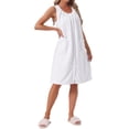 thumbnail image 3 of INSPIRE CHIC Womens Shower Towel Snaps Wearable Dress Terry Wrap Bathrobe Spa Towelling Cover Up Gym Shower Bath Robe M White, 3 of 4