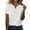 White, variant on Breezora Fashion Basic Button Front Tee Women's Casual Short Sleeve Crew Neck Tops L Size Beige