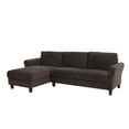 thumbnail image 4 of Lifestyle Solutions Alexa Sectional Sofa with Curved Arms, Coffee Brown Fabric, 4 of 9