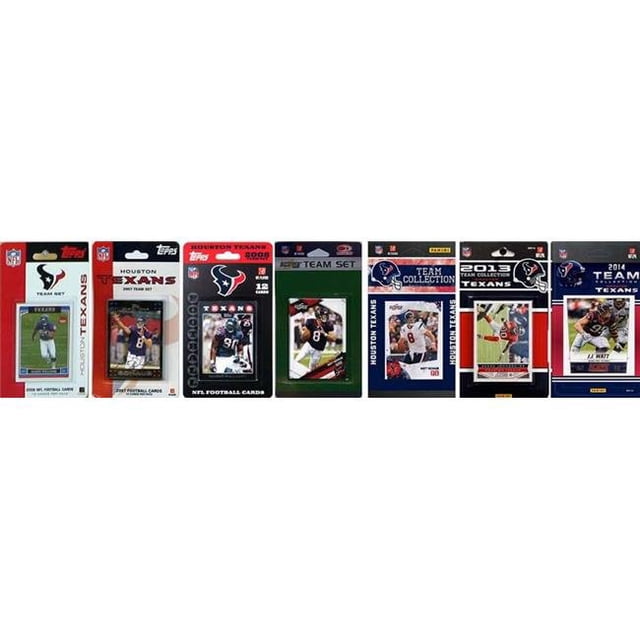 CandICollectables TEXANS714TS NFL Houston Texans 7 Different Licensed Trading Card Team Sets
