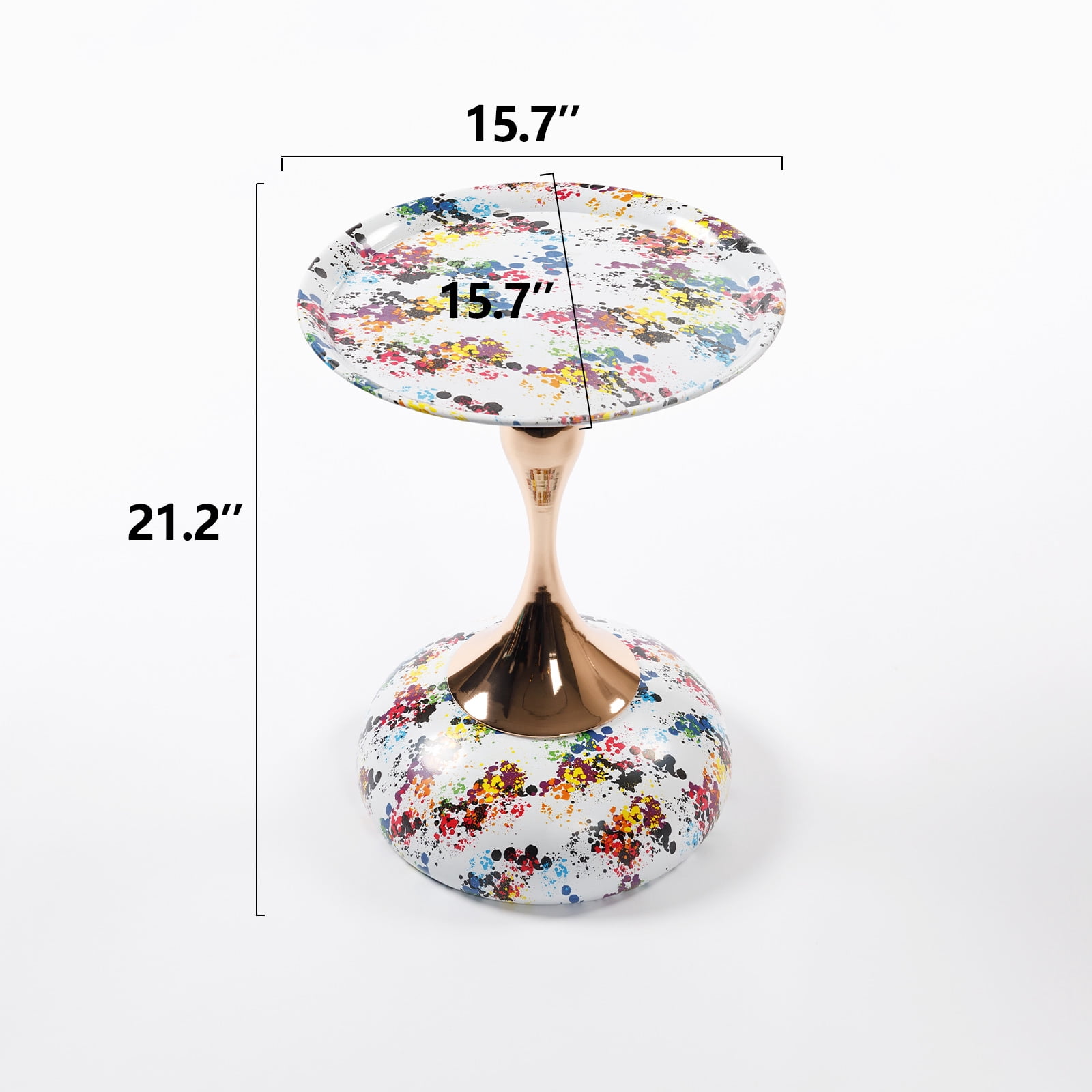 MAYEERTY Mermaid Tail End Coffee Table Round Side Table, Modern Metal Pedestal Table, Minimalist Accent Table for Small Spaces, Drink Martini Table Decoration