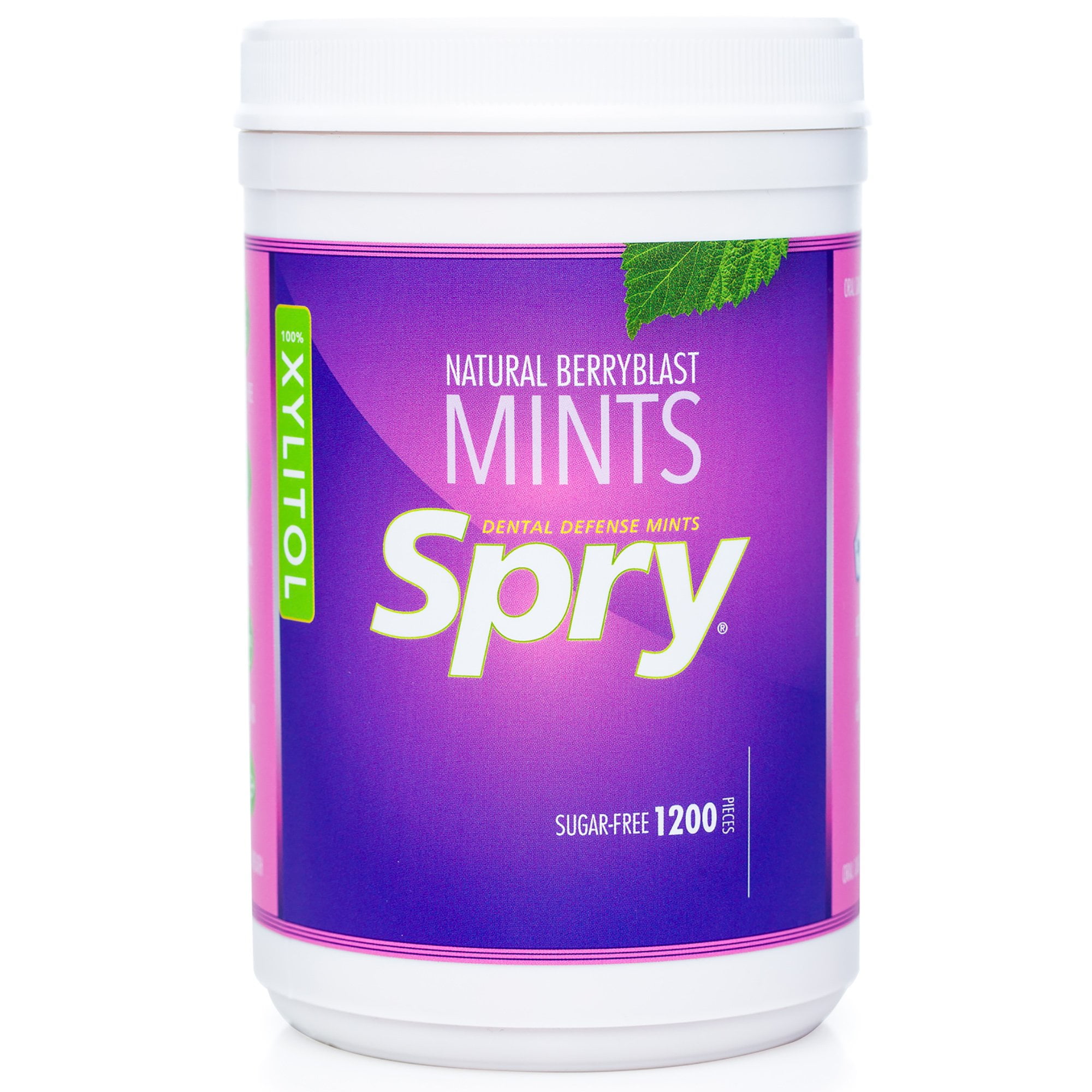 Spry Sugar-Free Xylitol Mints for Oral Health Gluten-Free Bad Breath Berry Blast 1200 Count 2 Pack