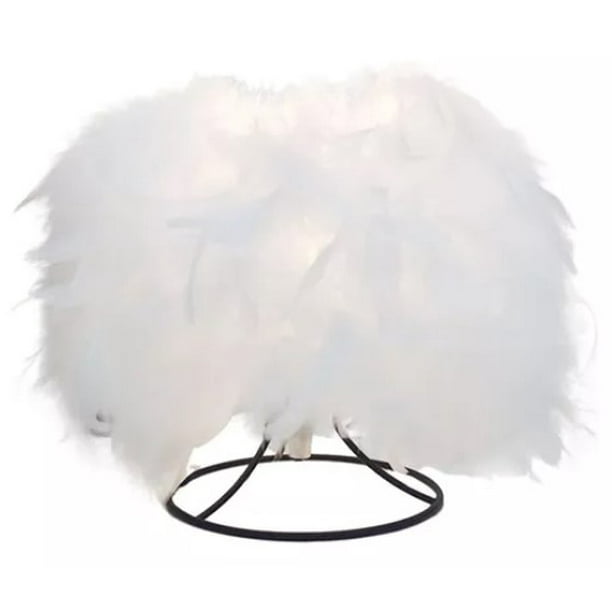 CM-TOP | Lámpara De Mesa | Lámpara De Plumas | Color Blanco | Lámpara De Noche | Luces LED | alimentadas por USB para decoración del hogar (Blanco | 13 * 22CM)