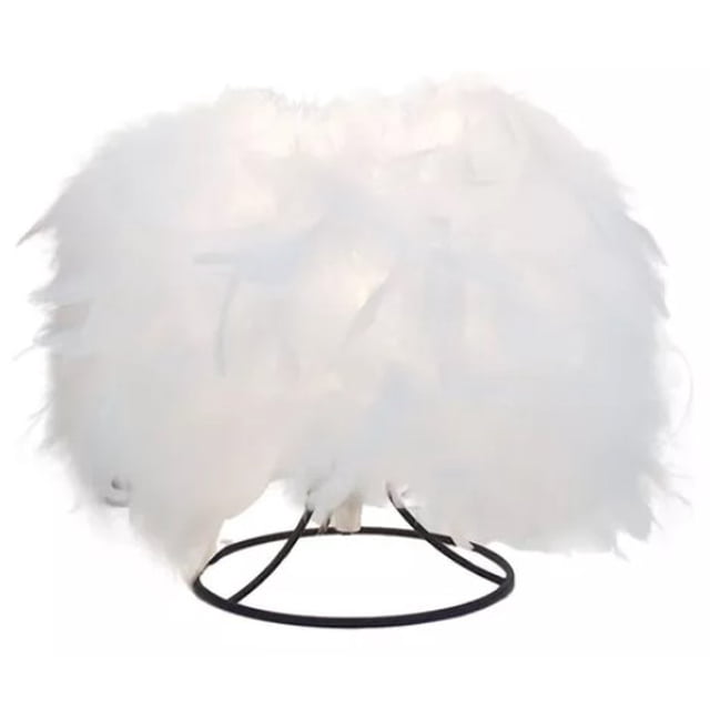 CM-TOP | Lámpara De Mesa | Lámpara De Plumas | Color Blanco | Lámpara De Noche | Luces LED | alimentadas por USB para decoración del hogar (Blanco | 13 * 22CM)