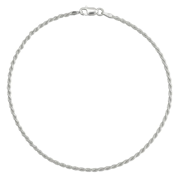 Brilliance Fine Jewelry Ladies Sterling Silver 040 Rope Anklet 10 inch white color