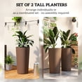 thumbnail image 3 of Outsunny 29 Inch Outdoor Planter, Weather and UV Resistant Stackable Large Planters, Brown, 3 of 9