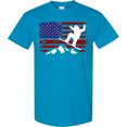 thumbnail image 3 of Inktastic Snowboarding Us Flag T-Shirt, 3 of 5