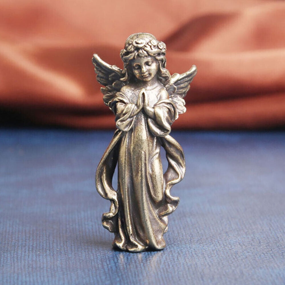 Solid Brass Angel Figurine Mini Angel Statue House Decoration Figurines ...