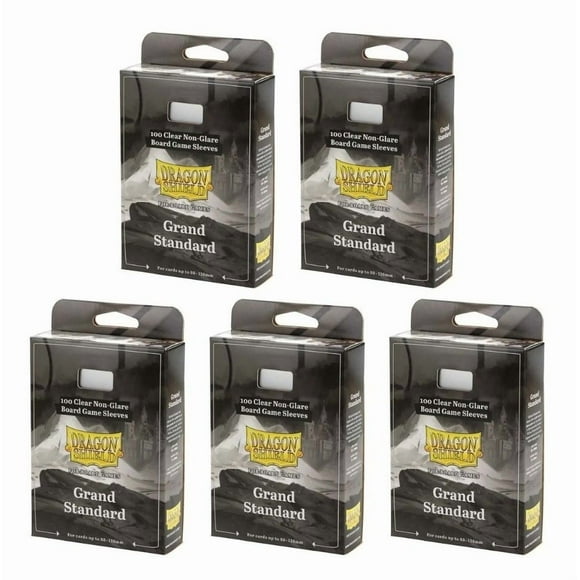5 Packs Dragon Shield Board Game Sleeves 100 ct Grand Standard Size Card Sleeves Value Bundle!