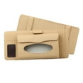 thumbnail image 4 of BESTYASH Porta Pañuelos De PU Beige Para De Auto Con Compartimento Para Cd Y Bolígrafo, 4 of 6
