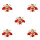 thumbnail image 2 of sweethay Broche Insecto Deslumbrante Diseñador Rhinestone Vintage Breastpin Día de San Valentín Broches de fiesta de boda para mujer Rojo 5piezas, 2 of 6