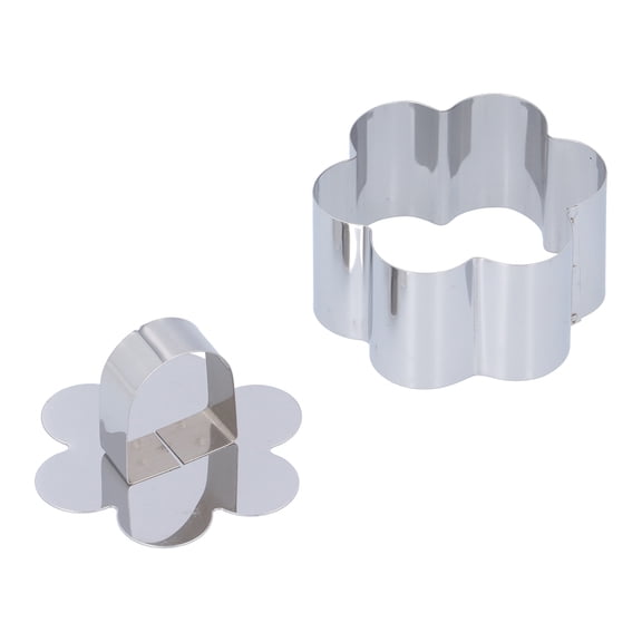 Flower Shape Cake Ring Mold - Stainless Steel Dessert & Pastry Cutter 4x7.9cm