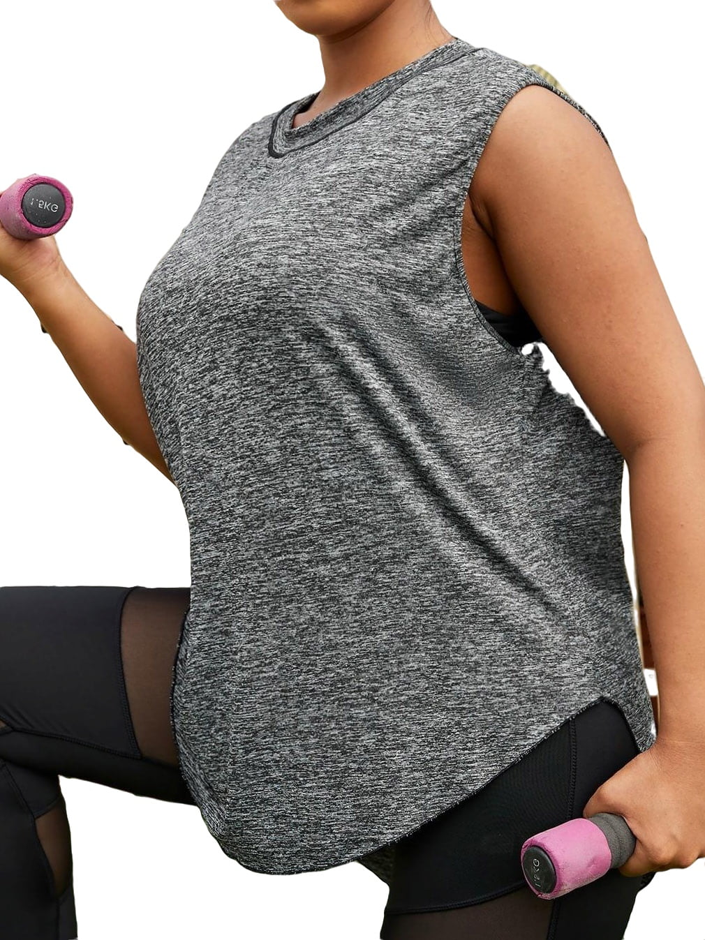Women's Plus Size High Strech Sports Tank Top For Workout Gym Running  2XL(16) 