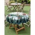 thumbnail image 5 of Outdoor Tablecloth with Umbrella Hole Zipper Green White Forest Round Tablecloth 54" Waterproof Outside Table Cloth Watercolor Modern Mountain Patio Table Cover Tablecloths for Picnic Party, 5 of 8