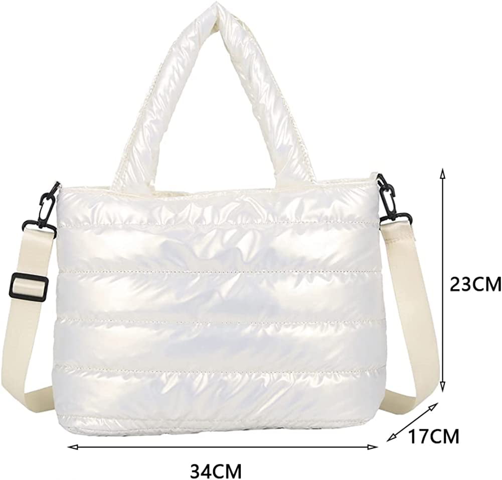 HICARRY Puffer Tote Bag, Simple Modern Tote Quilted Tote Bag Shoulder Bag  Handbag School Tote Bag Work Tote Bags for Women