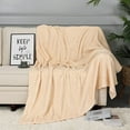 thumbnail image 5 of Fleece Blankets, Super Soft Flannel Fuzzy Blanket for Bed Couch, Luxury Cozy Plush Microfiber Blanket-Twin Size,Beige, 5 of 6