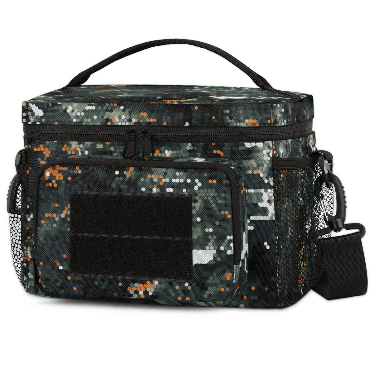 Tactical Lunch Bag 10.4" Insulated Cooler Bag for Adults with Shoulder Strap,Camouflage Meal Prep Bag with Multiple Pockets,Durable Water-Resistant Work Lunch Box