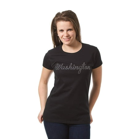JH Design Women’s Washington Tee a Novelty Souvenir T-Shirt Decorative Rhinestone