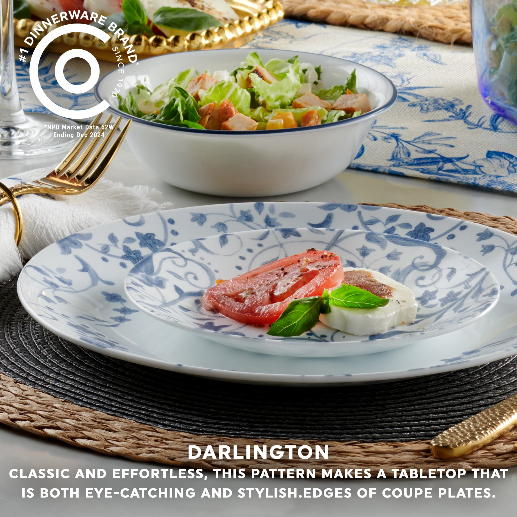 Corelle Darlington 12-Piece Glass Dinnerware Set (Service for 4)