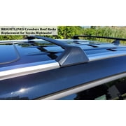 BRIGHTLINES Crossbars Roof Rack Replacement for Toyota Highlander with Flush Side Rails XLE,XSE Limited Platinum Hybrid 2020 - 2026, Black Aluminum Top Cargo Rack, Set of 2 Pieces