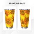 thumbnail image 3 of Salouo 3D Sunflowers Print 20oz Tumbler with Lid,Stainless Steel Vacuum Insulated Tumbler Durable Insulated Coffee Mug Thermal Cup with Splash Proof Sliding Lid-Without Straw, 3 of 8