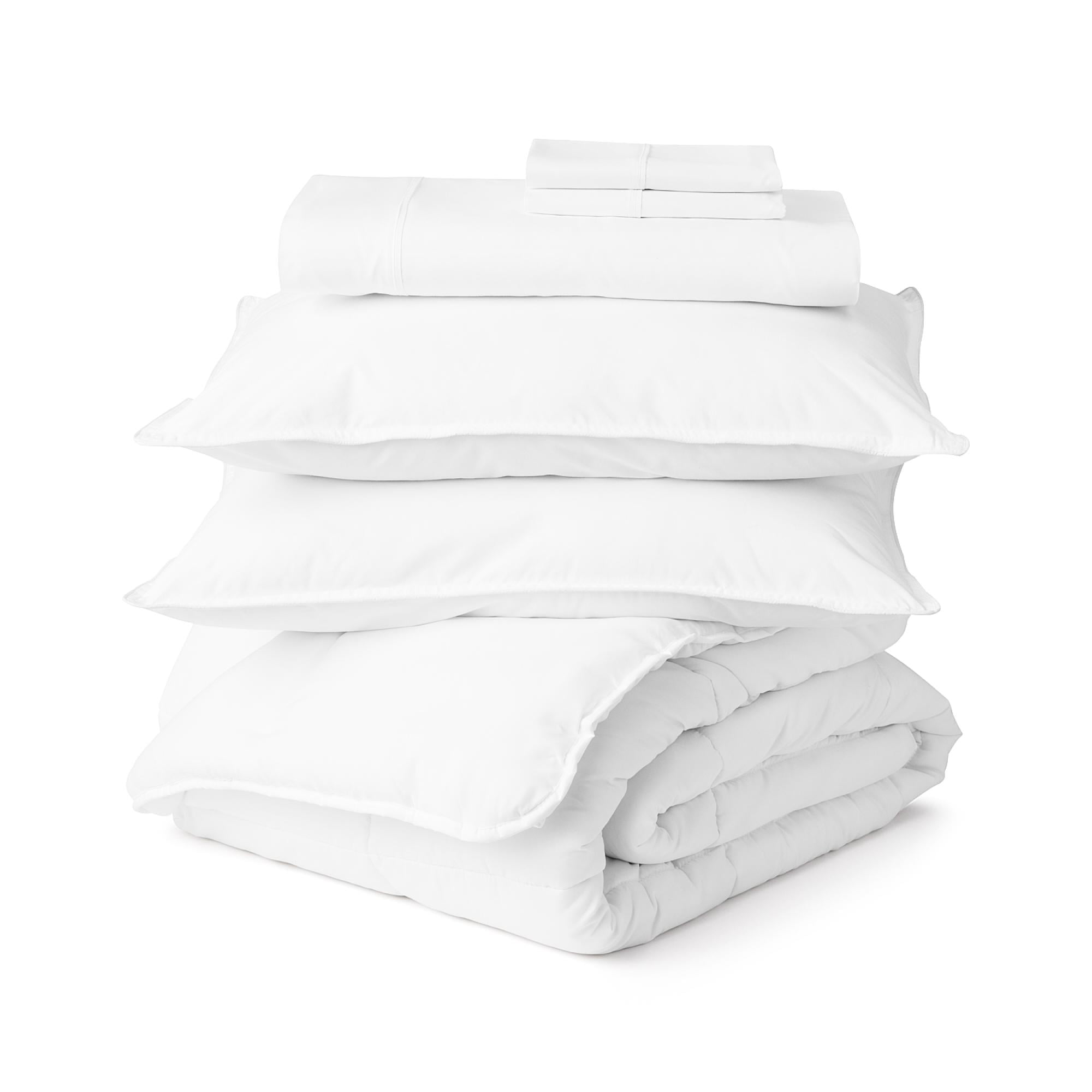 Lucid Classic Solid Print 7 Piece Bed-in-a-Bag, Queen