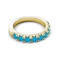thumbnail image 3 of TriJewels 0.63 ctw Turquoise (3.00 mm) 9 Stone Wedding Band in 10K Yellow Gold, 3 of 6