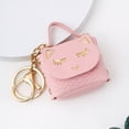 thumbnail image 1 of Llavero de cuero con forma de cabeza de gato para monedero, bolso de coche, llavero para pareja, colgante pequeño, 1 of 4