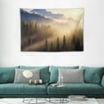 thumbnail image 2 of ONETECH  Dawn Mountain Forest Tapestry, Art Tapestry, Country Art Tapestry, Bohemian Handmade Tapestry, Dormitory, Living Room, Bedroom Decoration Tapestry Wall Carpet, 2 of 7
