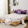 thumbnail image 2 of NTBED Purple Comforter Sets,Black Girl Listening Music Printed, 6Pcs Bed in A Bag Full Size All Seasons Bedding Set,for Kids, Girls, 2 of 7