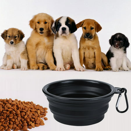 Dog Cat Pet Silicone Collapsible Travel Feeding Bowl Water Dish