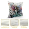 thumbnail image 4 of Creowell  Music Throw Pillow Cushion Cover, Grand Piano Music Musician with Butterflies Ornamental Pianist Swirls Vintage Style, Decorative Square Pillow Case, Green Red, 4 of 5