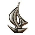 thumbnail image 4 of Estatua de barco de vela, adorno de , gabinete coleccionable, decoración del hogar, adorno de cerámica creativo para dormitorio, escultura de plateado, 4 of 8
