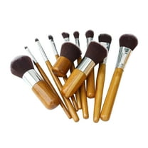 TEHAUX 11-Piece Makeup Brush Set with Wooden Handles, Brushes for Face and Eye Makeup Application Daily Use