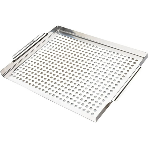 Orblue Stainless Steel BBQ Grill Topper Pan - Walmart.com ...