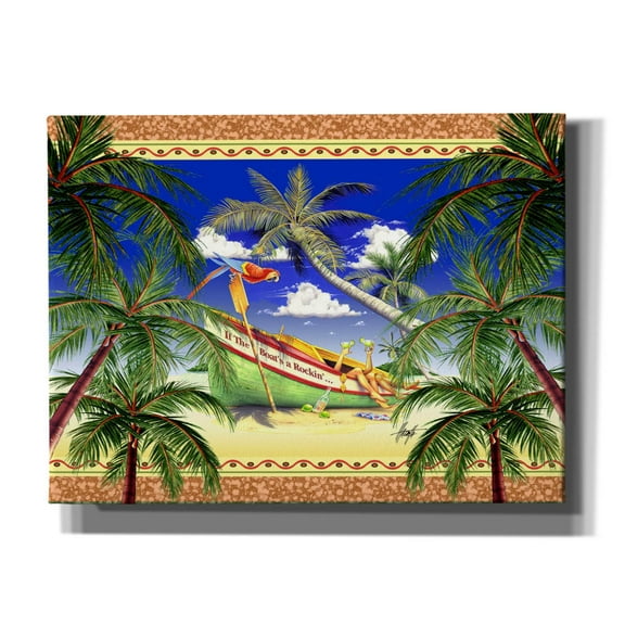 Epic Graffiti 'Boat Toast Motif' by James Mazzotta, Canvas Wall Art, 16"x12"