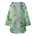 thumbnail image 4 of HCYSFG Womens Leaf Print Kimono Cardigan Open Front Short Sleeve Lightweight Sheer Loose Fit Beach Cover Up Summer Layering Tops, 4 of 5