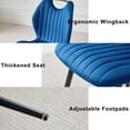 thumbnail image 2 of Velvet Dining Room Chairs Set of 4, Mid Century Modern Kitchen Chairs with Metal Legs, Upholstered Scandi Side Chair for Kitchen, Bedroom, Living Room, Apartment, Wingback Blue, 2 of 7