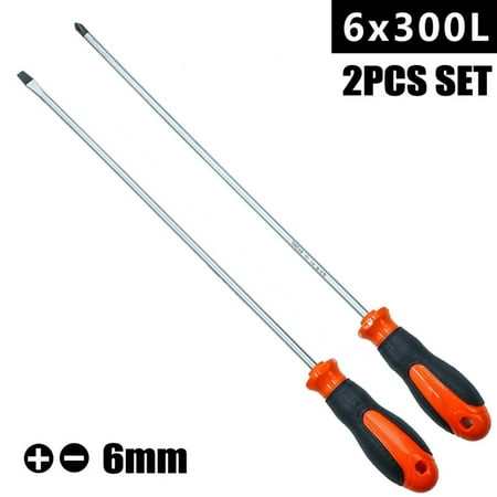 

BAMILL 12Inch Long Slotted Cross Screwdriver Magnetic Screwdriver with Rubber Handle
