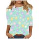 thumbnail image 3 of TaTaai Women's Easter Printed T Shirt 3/4 Sleeve Round Neck Casual Loose Fit Top Fashion Pullover Soft Comfortable Blouse for Spring Summer Daily Party Wear Gift, 3 of 5