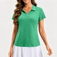thumbnail image 3 of Womens Polo Shirts Short Sleeve Golf Collared V Neck Cute Summer Tops Casual Workout Athletic Office Work Blouse,L, 3 of 8