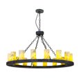 thumbnail image 5 of Meyda 168321 48 in. Loxley Jadestone 16 Light Chandelier, Antique Iron Gate, 5 of 5