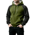 thumbnail image 4 of Color Block Hoodie Men Novelty Casual Long Sleeve Work Athletic Hoodies Sweatshirts Winter Drawstring Hooded Pullover with Kangaroo Pocket Multicolor M, 4 of 5