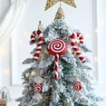 thumbnail image 4 of Colgante de caramelo para árbol de Navidad, 1 unidad, bolas de caramelo colgantes, rojo y blanco bastón de caramelo, decoración de fiesta de año nuevo, regalos de fiesta, 4 of 4