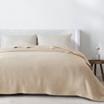 thumbnail image 6 of Great Bay Home All-Season Waffle Cotton Bed Blanket 90x90 (Full / Queen, Oatmeal), 6 of 6