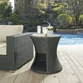 thumbnail image 2 of Modway Sojourn Round Aluminum and Rattan Patio Side Table in Chocolate, 2 of 3