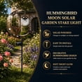 thumbnail image 6 of Hummingbird Solar Lights, Vintage Bronze Moon Cutout Solar Stake Light, Warm Glow Outdoor Ambient Lighting for Garden Patio Backyard Decor, 6 of 7