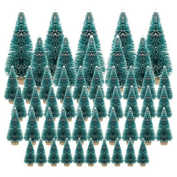50PCS Miniature Artificial Christmas Tree Small Snow Frost Pine Christmas DIY Decoration Crafts