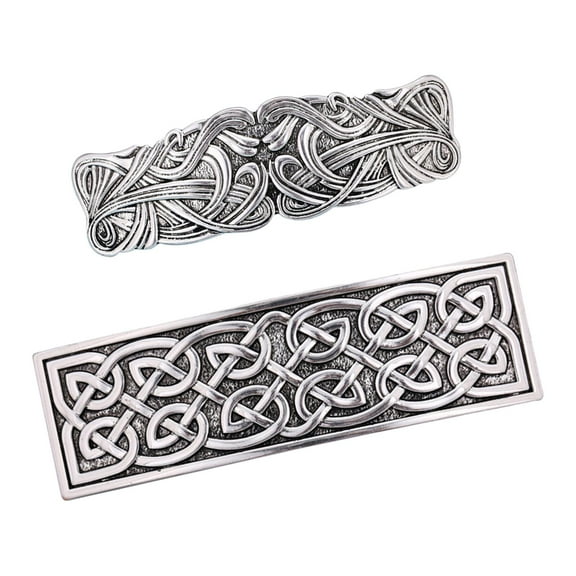 2pcs Vintage Style Large Hair Metal Barrette